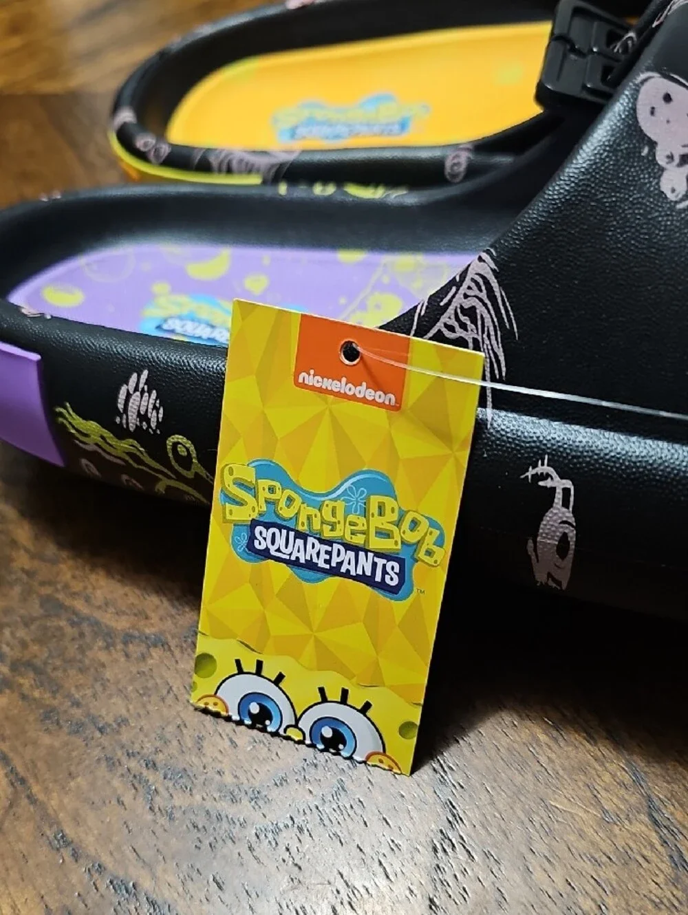 SpongeBob SquarePants Kids' Slide Sandals - Yellow & Purple